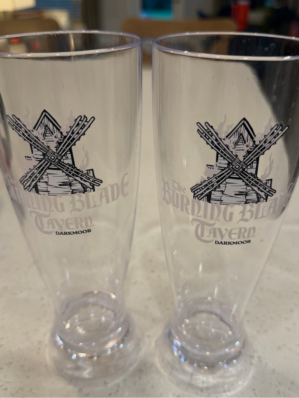Epic Universe Burning Blade Tavern Clear Pilsner Glass - Set of 2 - Picture 2 of 2
